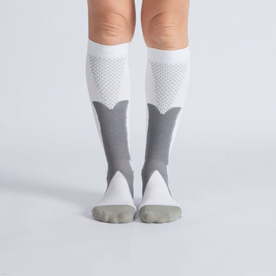 Chaussettes de Compression - Blanc et Gris