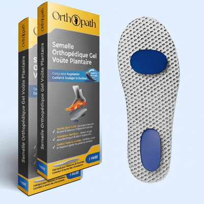 Lot de 2 - Semelles Orthopédiques en Gel pour Voûte Plantaire