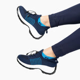 Chaussures Orthopédiques Stretch à Coussinets - Blanc Bleu