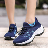 Chaussures Orthopédiques Stretch à Coussinets - Blanc Bleu